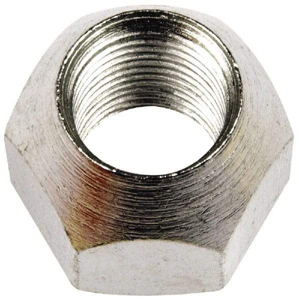 Dorman - 9/16-18 Zinc Finish Open Wheel Nut - 7/8" Hex, 3/4" OAL, 60° Seat Angle - Apex Tool & Supply