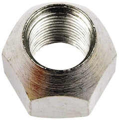 Dorman - 9/16-18 Zinc Finish Open Wheel Nut - 7/8" Hex, 3/4" OAL, 60° Seat Angle - Apex Tool & Supply