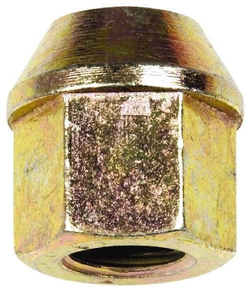 Dorman - M12-1.5 Zinc Finish Open Wheel Nut - 19mm Hex, 23mm OAL, 60° Seat Angle - Apex Tool & Supply