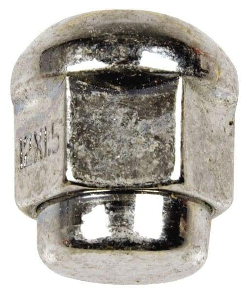 Dorman - M12-1.5 Chrome Finish Capped Wheel Nut - 19mm Hex, 24.5mm OAL, 60° Seat Angle - Apex Tool & Supply