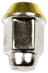 Dorman - M12-1.5 Stainless Finish Capped Wheel Nut - 19mm Hex, 36mm OAL, 60° Seat Angle - Apex Tool & Supply
