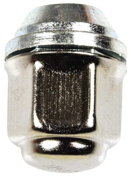 Dorman - M12-1.5 Stainless Finish Capped Wheel Nut - 19mm Hex, 29.5mm OAL, 60° Seat Angle - Apex Tool & Supply