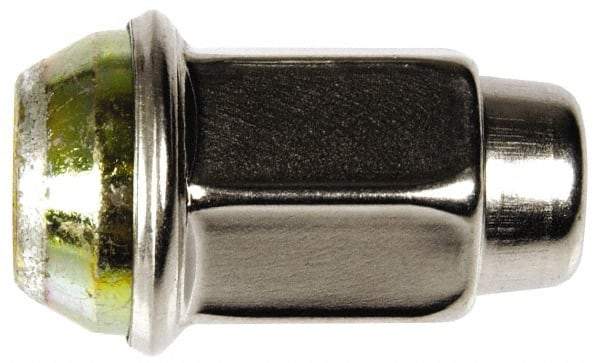 Dorman - 1/2-20 Stainless Finish Capped Wheel Nut - 3/4" Hex, 1-5/8" OAL, 60° Seat Angle - Apex Tool & Supply