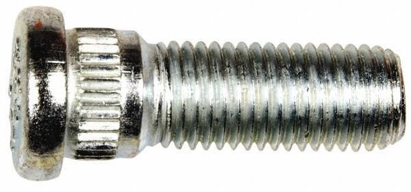 Dorman - M12-1.5 Serrated Bolt Wheel Stud - 14.22mm Knurl, 37mm OAL, 8mm Shoulder Length - Apex Tool & Supply