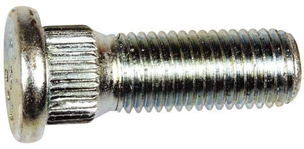 Dorman - M12-1.5 Serrated Bolt Wheel Stud - 14.35mm Knurl, 37.5mm OAL, 7mm Shoulder Length - Apex Tool & Supply