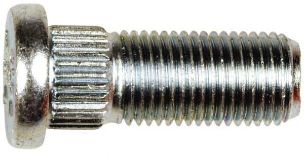Dorman - M12-1.25 Serrated Bolt Wheel Stud - 12.83mm Knurl, 32.5mm OAL, 7mm Shoulder Length - Apex Tool & Supply