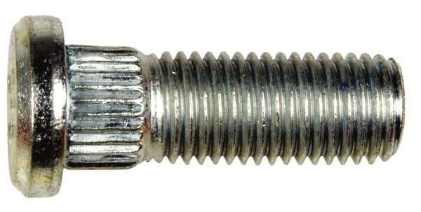 Dorman - M12-1.5 Serrated Bolt Wheel Stud - 12.95mm Knurl, 36mm OAL, 8mm Shoulder Length - Apex Tool & Supply
