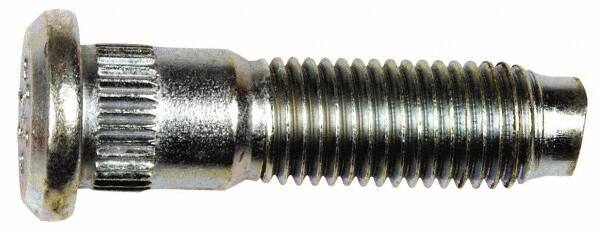 Dorman - M12-1.5 Serrated Bolt Wheel Stud - 13.46mm Knurl, 48mm OAL, 14mm Shoulder Length - Apex Tool & Supply