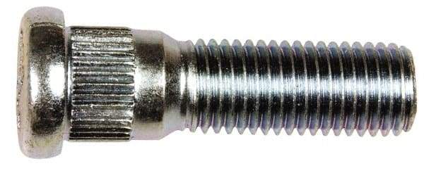 Dorman - M12-1.5 Serrated Bolt Wheel Stud - 14.17mm Knurl, 44.5mm OAL, 12.5mm Shoulder Length - Apex Tool & Supply