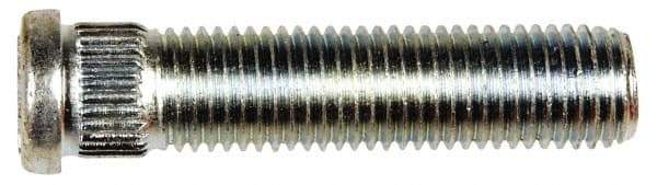 Dorman - M12-1.5 Serrated Bolt Wheel Stud - 12.8mm Knurl, 54mm OAL, 8mm Shoulder Length - Apex Tool & Supply