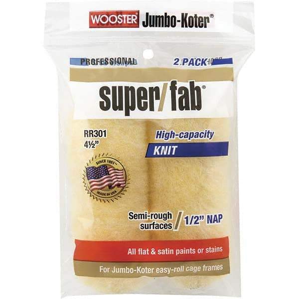 Wooster Brush - 1/2" Nap, 4-1/2" Wide Paint General Purpose Roller Cover - Smooth Texture, Fabric - Apex Tool & Supply