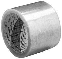 3M - 2" x 55 Yd Clear Rubber Adhesive Sealing Tape - Polypropylene Film Backing, 1.9 mil Thick - Apex Tool & Supply