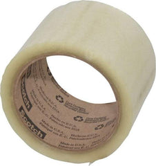 3M - 3" x 55 Yd Clear Rubber Adhesive Sealing Tape - Polypropylene Film Backing, 1.9 mil Thick, 44 Lb Tensile Strength, Series 371 - Apex Tool & Supply