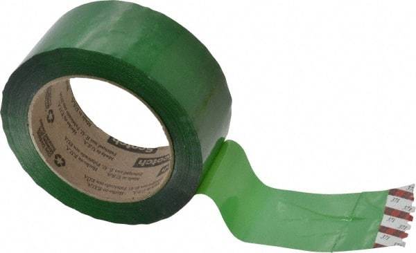 3M - 2" x 110 Yd Green Rubber Adhesive Sealing Tape - Polypropylene Film Backing, 1.9 mil Thick, 44 Lb Tensile Strength, Series 371 - Apex Tool & Supply
