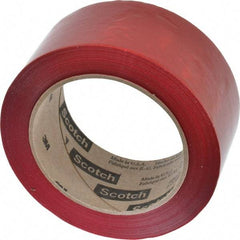 3M - 2" x 110 Yd Red Rubber Adhesive Sealing Tape - Polypropylene Film Backing, 1.9 mil Thick, 44 Lb Tensile Strength, Series 371 - Apex Tool & Supply