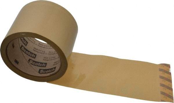 3M - 3" x 55 Yd Natural (Color) Rubber Adhesive Sealing Tape - Polypropylene Film Backing, 1.9 mil Thick, 44 Lb Tensile Strength, Series 371 - Apex Tool & Supply