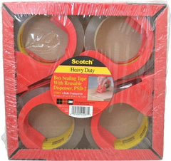 3M - 2" x 55 Yd Clear Rubber Adhesive Sealing Tape - Polypropylene Film Backing, 3.1 mil Thick, 35 Lb Tensile Strength, Series PSD2 - Apex Tool & Supply