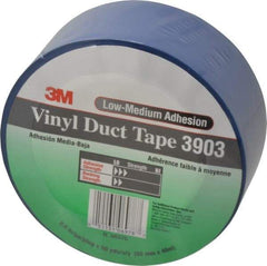 3M - 2" x 50 Yds Blue Duct Tape - 6.5 mil, Rubber Adhesive, Vinyl Backing, 12.6 Lb/ln Tensile Strength, 200°F Max, Series 3903 - Apex Tool & Supply
