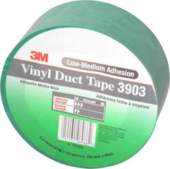 3M - 2" x 50 Yds Green Duct Tape - 6.5 mil, Rubber Adhesive, Vinyl Backing, 12.6 Lb/ln Tensile Strength, 200°F Max, Series 3903 - Apex Tool & Supply