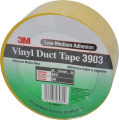 3M - 2" x 50 Yds Yellow Duct Tape - 6.5 mil, Rubber Adhesive, Vinyl Backing, 12.6 Lb/ln Tensile Strength, 200°F Max, Series 3903 - Apex Tool & Supply