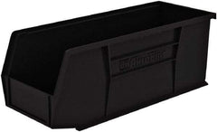 Akro-Mils - 20 Lb. Load Capacity, 10-7/8" Deep, Black Polymer Hopper Stacking Bin - 4" High x 4-1/8" Wide x 10-7/8" Long - Apex Tool & Supply