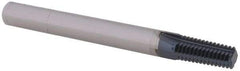Scientific Cutting Tools - 1/16-27, 1/8-27 Thread, 1/4" Shank Diam, AlTiN+ Coating, Solid Carbide Straight Flute Thread Mill - 4 Flutes, 2-1/2" OAL, 1/16" Min Noml Diameter - Apex Tool & Supply
