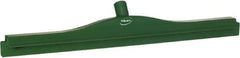 Vikan - 24" Rubber Blade Floor Squeegee - Double Edge, Green, Plastic Holder - Apex Tool & Supply