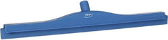 Vikan - 24" Rubber Blade Floor Squeegee - Double Edge, Blue, Plastic Holder - Apex Tool & Supply