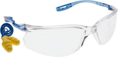 3M - Clear Lenses, Framed Safety Glasses - Anti-Fog, Scratch Resistant, Blue Polycarbonate Frame, Wrap Around - Apex Tool & Supply