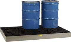 Little Giant - 99 Gal Sump, 9,000 Lb Capacity, 6 Drum, Steel Spill Deck or Pallet - 76" Long x 51" Wide x 6-1/2" High - Apex Tool & Supply