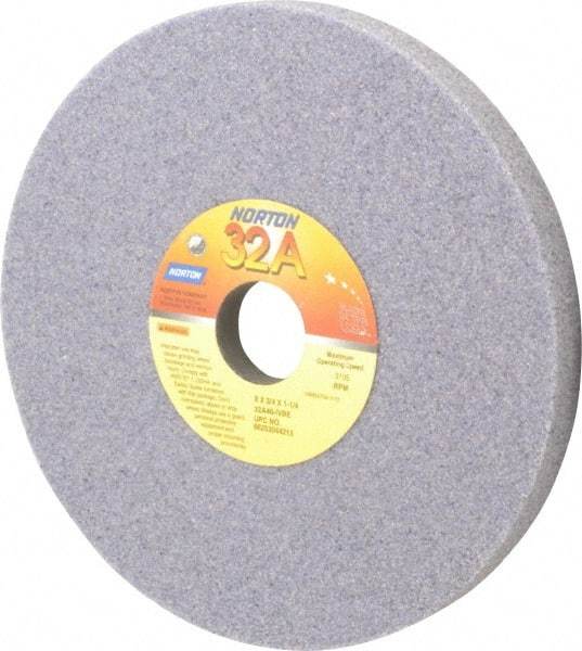 Norton - 8" Diam x 1-1/4" Hole x 3/4" Thick, I Hardness, 46 Grit Surface Grinding Wheel - Aluminum Oxide, Type 5, Coarse Grade, 3,105 Max RPM, Vitrified Bond, One-Side Recess - Apex Tool & Supply