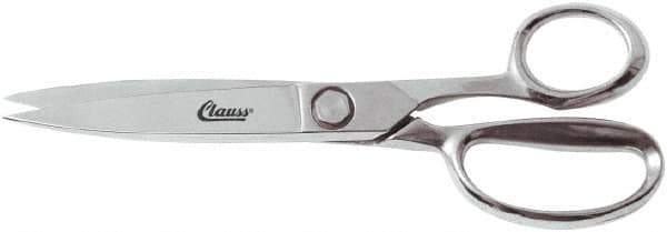 Clauss - 7" LOC, 10" OAL Chrome Plated Trimmers - Steel Straight Handle, For Paper, Fabric - Apex Tool & Supply
