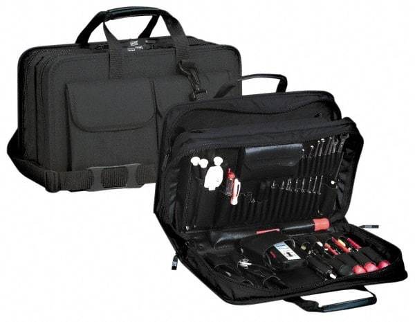 Platt - 17" Wide x 6" High, Tool & Laptop/Tablet Attache - Black, Nylon - Apex Tool & Supply