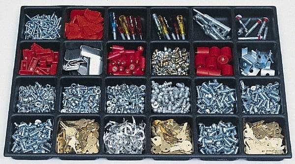 Kennedy - Tool Box Durable ABS Plastic Organizer - 30" Wide x 18-1/2" Deep x 2" High, Black - Apex Tool & Supply