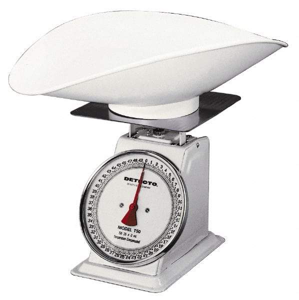 Detecto - 50 Lb. Capacity, Analog Dial Portion Control Scale - 2 Lb. Graduation, 9 x 9" Platform - Apex Tool & Supply