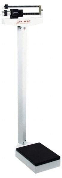 Detecto - Mechanical Beam Display, 350 Lb. Capacity, Eye-Level Mechanical Beam Scale without Height Rod - 4 Ounce/100g Graduation, 59" High, 14-1/2" Platform Length x 10-1/2" Width - Apex Tool & Supply