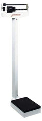 Detecto - Mechanical Beam Display, 350 Lb. Capacity, Eye-Level Mechanical Beam Scale without Height Rod - 4 Ounce/100g Graduation, 59" High, 14-1/2" Platform Length x 10-1/2" Width - Apex Tool & Supply
