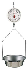 Detecto - 20 Lb. Capacity, 8 Inch Dial Hanging Scale with Stainless Steel Round Pan - 10 Lbs. Graduation, 2 Revolutions - Apex Tool & Supply
