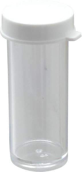 Dynalon Labware - 3 Drams Vial - Polystyrene, Clear, 1-7/8" High x 3/4" Diam, 3/4" Cap - Apex Tool & Supply