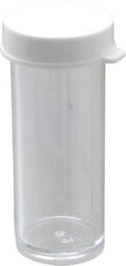 Dynalon Labware - 3 Drams Vial - Polystyrene, Clear, 1-7/8" High x 3/4" Diam, 3/4" Cap - Apex Tool & Supply