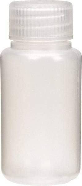 Dynalon Labware - 60 mL Wide-Mouth Bottle - Polyethylene, Translucent, 2.36" High x 3.35" Diam, 3/4" Cap - Apex Tool & Supply