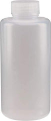 Dynalon Labware - 1,000 mL Wide-Mouth Bottle - Polyethylene, Translucent, 8.23" High x 3.54" Diam, 3/4" Cap - Apex Tool & Supply
