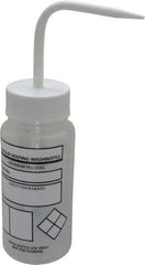 Dynalon Labware - 250 mL Safety Wash Bottle - Polyethylene, Translucent, 9" High x 6-1/2" Diam, 3/4" Cap - Apex Tool & Supply