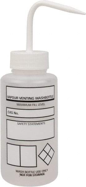 Dynalon Labware - 500 mL Safety Wash Bottle - Polyethylene, Translucent, 9" High x 6-1/2" Diam, 3/4" Cap - Apex Tool & Supply