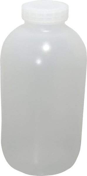 Bel-Art - 1 Gal Wide-Mouth Bottle - Polypropylene, Translucent, 11.3" High x 5.9" Diam, 3/4" Cap - Apex Tool & Supply