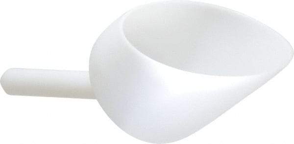 Bel-Art - 32 oz White Polyethylene Round Bottom Scoop - 4.9" Wide x 5-1/2" Deep Bowl, 5" Handle Length, 10" OAL - Apex Tool & Supply