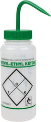 Bel-Art - 16 oz Safety Wash Bottle - Polyethylene, Green, 43mm Cap - Apex Tool & Supply