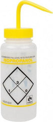 Bel-Art - 16 oz Safety Wash Bottle - Polyethylene, Yellow, 43mm Cap - Apex Tool & Supply