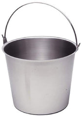 VOLLRATH - 4 Gal Tapered Cylinder Stainless Steel Pail - 10-1/8" High x 12" Diam - Apex Tool & Supply