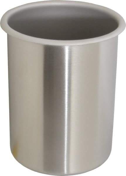 VOLLRATH - Round, Chrome Stainless Steel Food Storage Container - 6.8" High x 4.9" Wide - Apex Tool & Supply